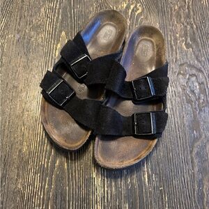 Birkenstock Black Suede Sandals